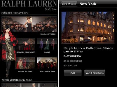 Новое приложение для айфона Ralph Lauren Collection для модниц